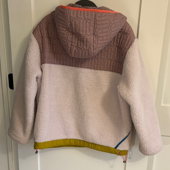 UGG Pink Quilted & Sherpa Hooded Pullover with Neon Trim - Picture 2 of 2